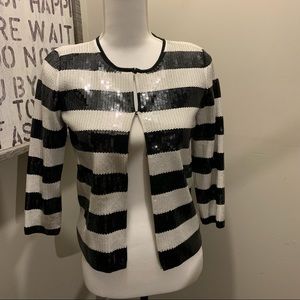 Ann Taylor sequin, striped jacket